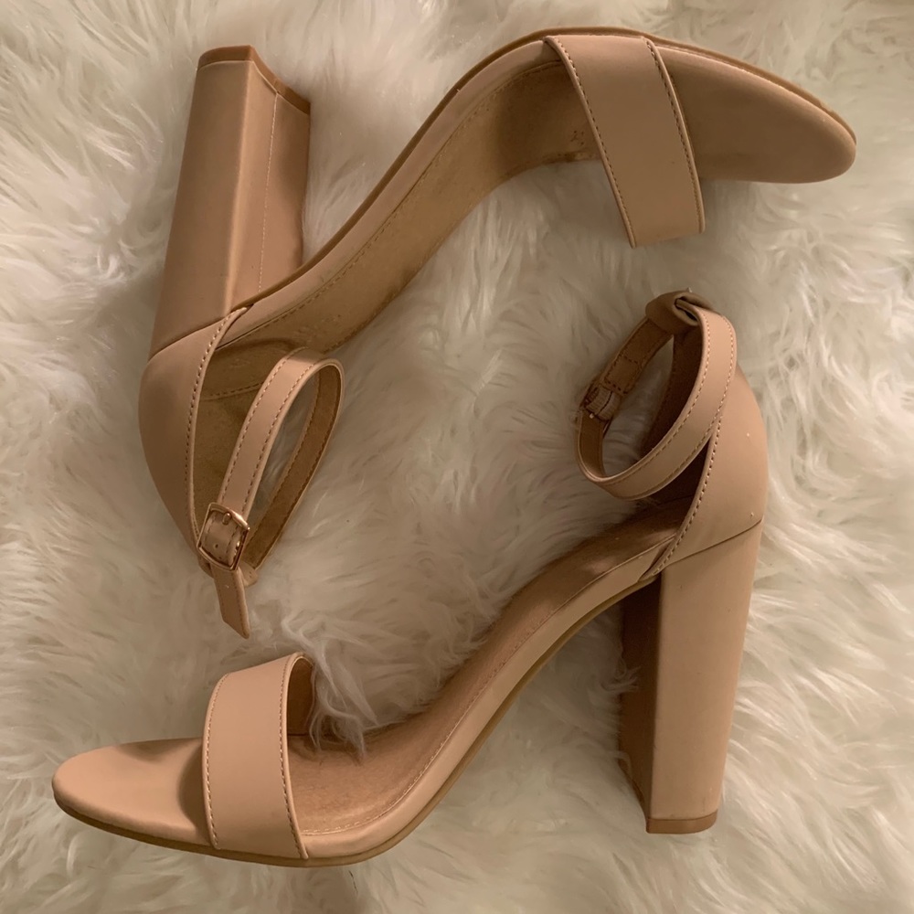 Charlotte Russe Nude Open Toe Heels